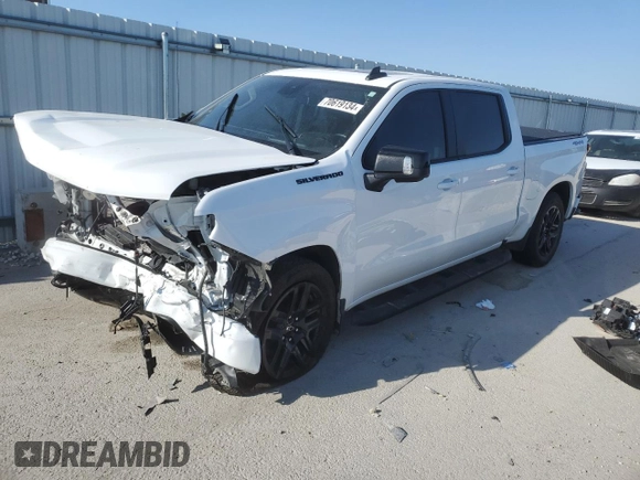 2023 Chevrolet Silverado 1500 RST with VIN 2GCUDEEDXP1145916, listed as a Copart auction lot 70619134 with Not Provided miles and Salvage Title. Bid and sale history available at DreamBid. Image 1.