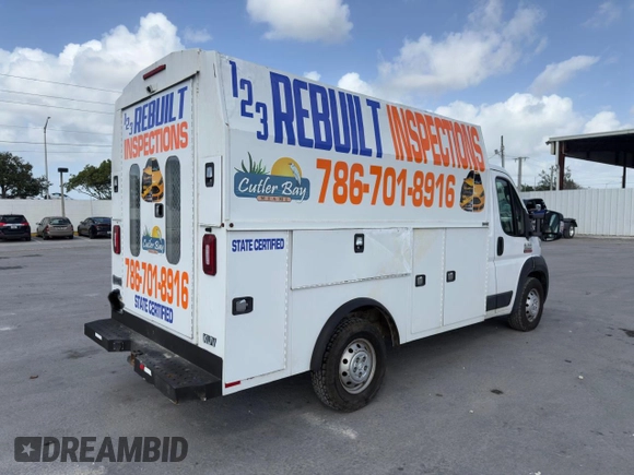 2019 Ram ProMaster z VIN 3C7WRVKG2KE512637, wystawiony jako Copart lot #79076894 z przebiegiem 71 332 mil mil oraz Szkoda całkowita • Salvage title. Historia ofert i sprzedaży dostępna na DreamBid. Obrazek 4.