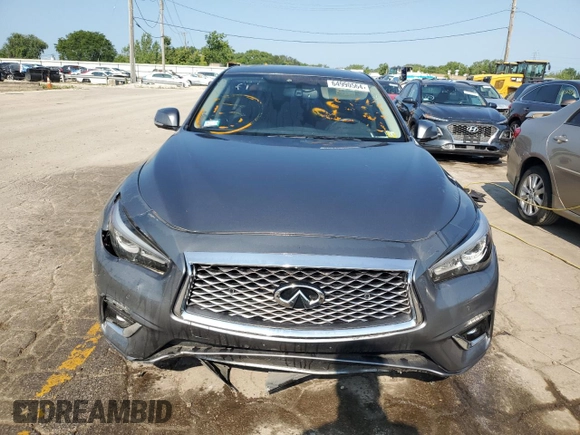 2021 Infiniti Q50 Luxe with VIN JN1EV7BR8MM753076, listed as a Copart auction lot 64990564 with 27,847 mi miles and Salvage title. Bid and sale history available at DreamBid. Image 5.
