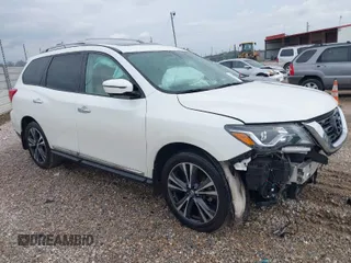 2018 Nissan Pathfinder SL with VIN 5N1DR2MN9JC655651, listed as a IAAI auction lot 41422408 with 106,800 mi miles. Bid and sale history available at carsss.com. Image 1.