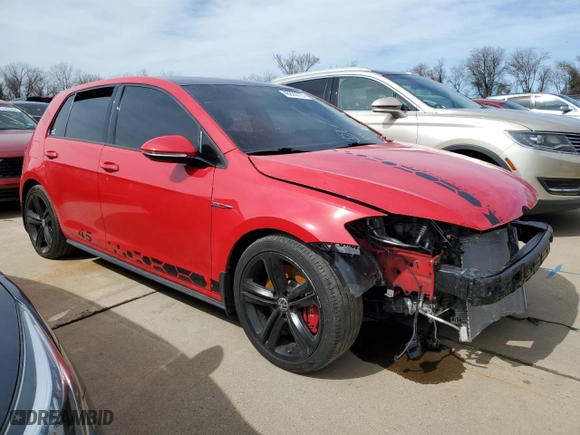 2018 Volkswagen Golf GTI S with VIN 3VW447AU0JM277355, listed as a Copart auction lot 46225775 with 57,368 mi miles and Salvage Title. Bid and sale history available at carsss.com. Image 4.