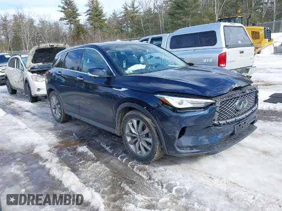 2019 Infiniti QX50 Luxe with VIN 3PCAJ5M39KF144475, listed as a IAAI auction lot 41653905 with 58,436 mi miles and . Bid and sale history available at DreamBid. Image 1.