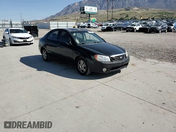 2005 Kia Spectra LX with VIN KNAFE122555102997, listed as a Copart auction lot 54191025 with 142,071 mi miles and Salvage Title. Bid and sale history available at carsss.com. Image 13.
