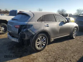 2014 Infiniti QX70 with VIN JN8CS1MU0EM452061, listed as a Copart auction lot 41790215 with 122,408 mi miles and Salvage Title. Bid and sale history available at DreamBid. Image 3.