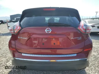 2015 Nissan Murano Platinum with VIN 5N1AZ2MH4FN284018, listed as a Copart auction lot 57793505 with 68,990 mi miles and Salvage title. Bid and sale history available at DreamBid. Image 6.