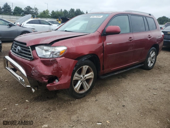2009 Toyota Highlander Sport with VIN JTEES43A692116005, listed as a Copart auction lot 66279264 with 129,139 mi miles and Salvage Title. Bid and sale history available at carsss.com. Image 1.