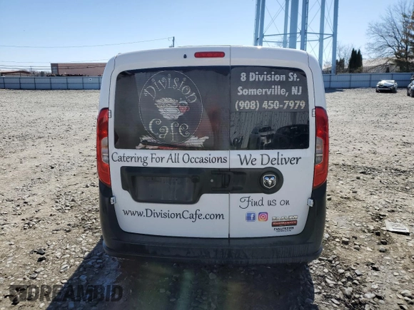 2016 Ram ProMaster City Cargo Tradesman with VIN ZFBERFAT3G6B52083, listed as a Copart auction lot 50864975 with 48,619 mi miles and Salvage title. Bid and sale history available at DreamBid. Image 6.