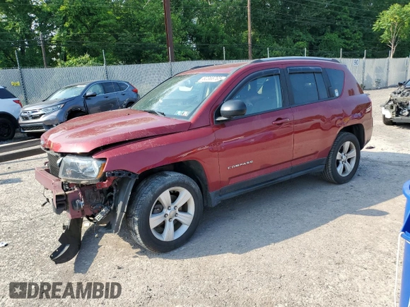 2016 Jeep Compass Sport with VIN 1C4NJDBB3GD722882, listed as a Copart auction lot 62368765 with Not provided miles and Salvage title. Bid and sale history available at DreamBid. Image 1.