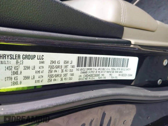 2014 Dodge Durango SXT with VIN 1C4RDHAG9EC266905, listed as a IAAI auction lot 41468103 with 162,150 mi miles and . Bid and sale history available at DreamBid. Image 9.