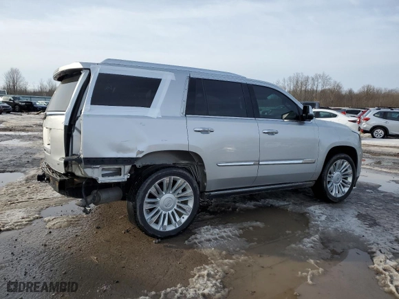 2015 Cadillac Escalade Platinum with VIN 1GYS4PKJ1FR722054, listed as a Copart auction lot 48218065 with 193,041 mi miles and Salvage Title. Bid and sale history available at carsss.com. Image 3.