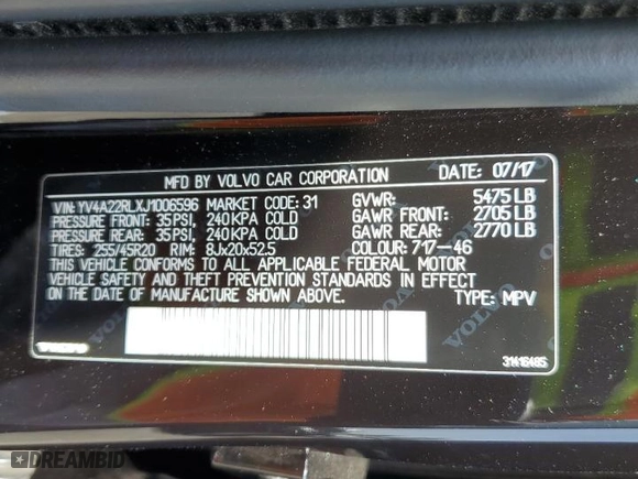 2018 Volvo XC60 Inscription with VIN YV4A22RLXJ1006596, listed as a Copart auction lot 56104994 with 66,872 mi miles and Salvage Title. Bid and sale history available at carsss.com. Image 15.