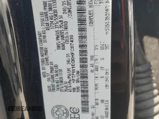 2017 Ford F-150 XL z VIN 1FTFW1EG0HFC07436, wystawiony jako Copart lot #61226045 z przebiegiem 223 986 mil mil oraz Czysty tytuł • Clean title. Historia ofert i sprzedaży dostępna na DreamBid. Obrazek 12.