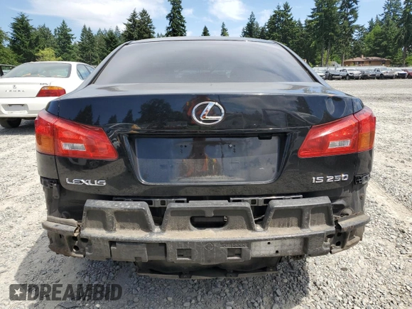 2006 Lexus IS 250 z VIN JTHBK262362012517, wystawiony jako Copart lot #60495945 z przebiegiem Nie podano mil oraz Szkoda całkowita • Salvage title. Historia ofert i sprzedaży dostępna na DreamBid. Obrazek 6.