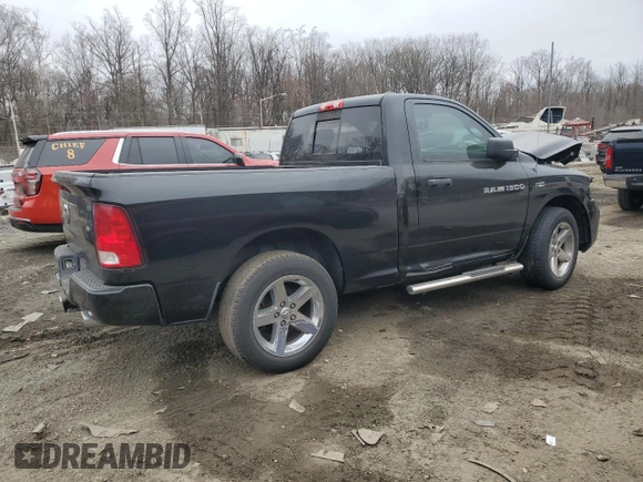 2012 Ram 1500 Express with VIN 3C6JD7AT2CG280229, listed as a Copart auction lot 48588635 with 91,019 mi miles and Salvage Title. Bid and sale history available at carsss.com. Image 3.