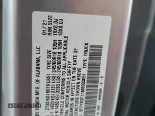 2021 Honda Ridgeline Sport z VIN 5FPYK3F11MB003051, wystawiony jako Copart lot #54720125 z przebiegiem 13 244 mil mil oraz Szkoda całkowita • Salvage title. Historia ofert i sprzedaży dostępna na DreamBid. Obrazek 12.