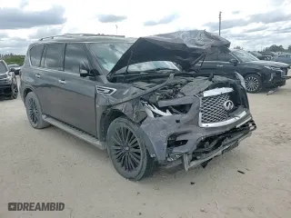 2020 Infiniti QX80 LUXE with VIN JN8AZ2NEXL9256063, listed as a Copart auction lot 46661605 with 55,126 mi miles and Non Repairable. Bid and sale history available at carsss.com. Image 12.