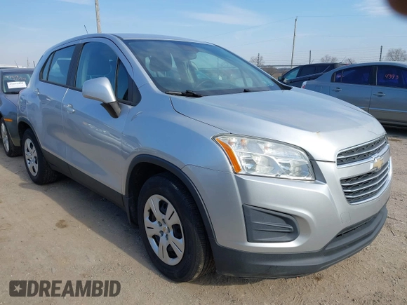 2016 Chevrolet Trax LS with VIN KL7CJKSB5GB505466, listed as a IAAI auction lot 41731831 with 161,660 mi miles. Bid and sale history available at carsss.com. Image 1.