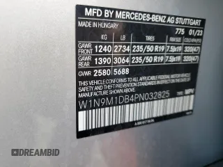 2023 Mercedes-Benz EQB 350 z VIN W1N9M1DB4PN032825, wystawiony jako Copart lot #64572424 z przebiegiem 11 324 mil mil oraz Nie do naprawy • Non repairable. Historia ofert i sprzedaży dostępna na DreamBid. Obrazek 14.