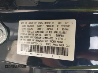 2011 Acura TSX with VIN JH4CU2F65BC004375, listed as a IAAI auction lot 42692864 with 159,706 mi miles and . Bid and sale history available at DreamBid. Image 9.