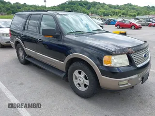 2003 Ford Expedition Eddie Bauer z VIN 1FMFU18L73LB44274, wystawiony jako IAAI lot #42313439 z przebiegiem 363 139 mil mil oraz . Historia ofert i sprzedaży dostępna na DreamBid. Obrazek 1.