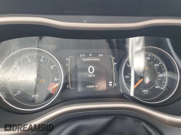 2015 Jeep Cherokee Sport with VIN 1C4PJMAB3FW647906, listed as a Copart auction lot 50227535 with 110,097 mi miles and Salvage Title. Bid and sale history available at carsss.com. Image 9.