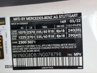 2022 Mercedes-Benz GLC 300 with VIN W1N0G8DB1NG078798, listed as a Copart auction lot 64029425 with 15,514 mi miles and Salvage title. Bid and sale history available at DreamBid. Image 13.