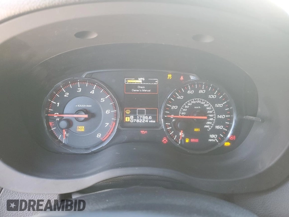 2021 Subaru WRX with VIN JF1VA1A6XM9812456, listed as a Copart auction lot 44519365 with 78,224 mi miles and Salvage Title. Bid and sale history available at carsss.com. Image 9.