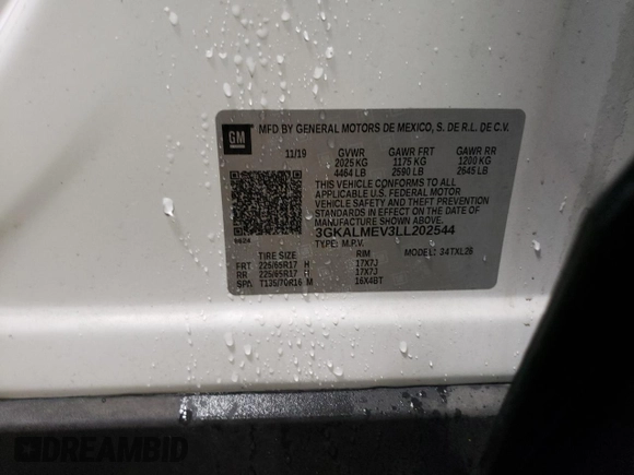 2020 GMC Terrain SLE with VIN 3GKALMEV3LL202544, listed as a Copart auction lot 48913885 with 82,841 mi miles and Salvage Title. Bid and sale history available at carsss.com. Image 12.