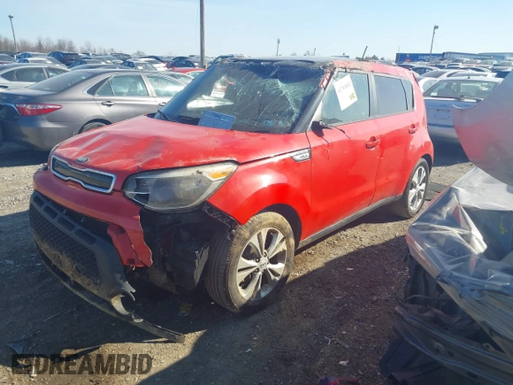 2014 Kia Soul + with VIN KNDJP3A57E7738520, listed as a IAAI auction lot 41761602 with 91,138 mi miles. Bid and sale history available at carsss.com. Image 2.