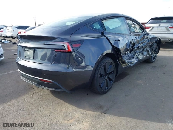 2025 Tesla Model 3 Long Range with VIN 5YJ3E1EA4SF914133, listed as a IAAI auction lot 41706994 with 1,932 mi miles. Bid and sale history available at carsss.com. Image 4.