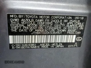 2019 Lexus IS 300 with VIN JTHBA1D20K5084901, listed as a Copart auction lot 59850105 with 102,466 mi miles and Salvage title. Bid and sale history available at DreamBid. Image 12.