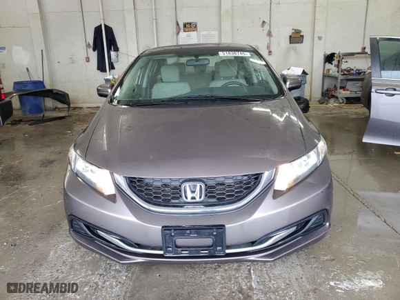 2014 Honda Civic Sedan LX with VIN 19XFB2F58EE205390, listed as a Copart auction lot 51830745 with 81,918 mi miles and Salvage Title. Bid and sale history available at carsss.com. Image 5.
