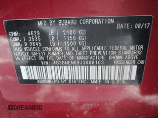 2018 Subaru Legacy Limited with VIN 4S3BNEN69J3008103, listed as a IAAI auction lot 41340685 with 32,347 mi miles. Bid and sale history available at carsss.com. Image 8.