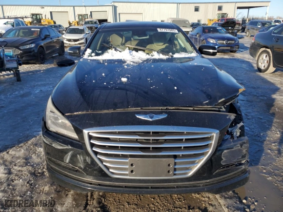 2015 Hyundai Genesis 3.8L with VIN KMHGN4JE9FU018981, listed as a Copart auction lot 87797085 with 0 mi miles and Salvage Title. Bid and sale history available at carsss.com. Image 5.