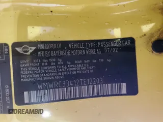 2002 MINI Hardtop z VIN WMWRC33412TE12203, wystawiony jako Copart lot #58246045 z przebiegiem 132 506 mil mil oraz Szkoda całkowita • Salvage title. Historia ofert i sprzedaży dostępna na DreamBid. Obrazek 12.