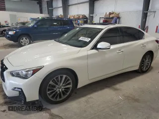 2018 Infiniti Q50 Luxe with VIN JN1EV7AR8JM445340, listed as a Copart auction lot 54658725 with 74,508 mi miles and Salvage title. Bid and sale history available at DreamBid. Image 1.