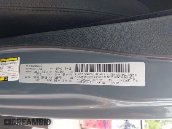 2015 Jeep Wrangler Unlimited Sport with VIN 1C4HJWDG1FL635620, listed as a IAAI auction lot 42396137 with 87,352 mi miles and . Bid and sale history available at DreamBid. Image 9.