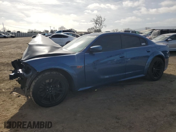 2021 Dodge Charger Scat Pack Widebody with VIN 2C3CDXGJ4MH639397, listed as a Copart auction lot 45706105 with 22,630 mi miles and Salvage Title. Bid and sale history available at carsss.com. Image 1.