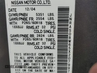 2005 Infiniti FX with VIN JNRAS08W65X207997, listed as a Copart auction lot 58434895 with 214,827 mi miles and Salvage title. Bid and sale history available at DreamBid. Image 13.