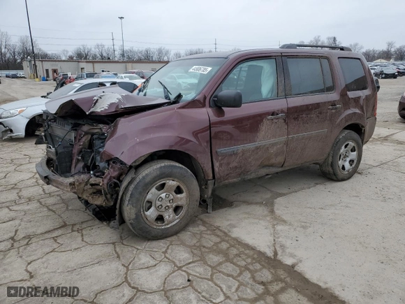 2013 Honda Pilot LX with VIN 5FNYF4H29DB085927, listed as a Copart auction lot 44906785 with 0 mi miles and Salvage Title. Bid and sale history available at carsss.com. Image 1.