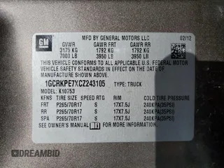 2012 Chevrolet Silverado 1500 Work Truck with VIN 1GCRKPE7XCZ243105, listed as a Copart auction lot 77799214 with Not Provided miles and Non Repairable. Bid and sale history available at DreamBid. Image 13.