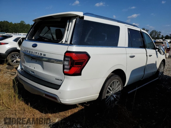 2023 Ford Expedition Max Platinum с VIN 1FMJK1M87PEA00560, выставлен на аукционе Copart как лот 74485924 с пробегом 24 456 миль миль и Списание • Salvage title. История ставок и продаж доступна на DreamBid. Изображение 3.