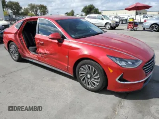 2020 Hyundai Sonata Hybrid Ultimate with VIN KMHL34JJ6LA009976, listed as a Copart auction lot 71633664 with 56,756 mi miles and Salvage Title. Bid and sale history available at carsss.com. Image 4.