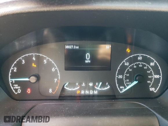 2021 Ford Transit Cargo with VIN 1FTBR3X8XMKA83071, listed as a Copart auction lot 80474914 with 38,027 mi miles and Salvage title. Bid and sale history available at DreamBid. Image 9.