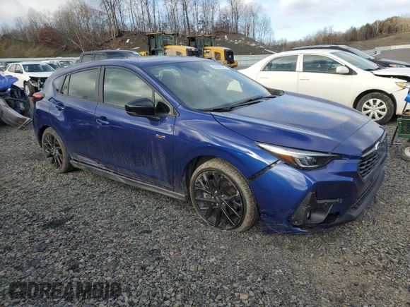 2024 Subaru Impreza RS with VIN JF1GUHJCXR8325690, listed as a Copart auction lot 42430525 with 7,199 mi miles and Salvage Title. Bid and sale history available at carsss.com. Image 4.