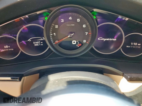 2023 Porsche Cayenne with VIN WP1AA2AY1PDA02570, listed as a Copart auction lot 57474635 with 31,407 mi miles and Salvage title. Bid and sale history available at DreamBid. Image 9.