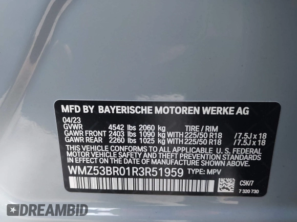 2024 MINI Countryman Cooper S with VIN WMZ53BR01R3R51959, listed as a IAAI auction lot 41187692 with 7,177 mi miles and . Bid and sale history available at DreamBid. Image 9.