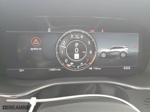 2021 Jaguar F-PACE S with VIN SADCJ2EU9MA667414, listed as a Copart auction lot 50034645 with 16,501 mi miles and Salvage Title. Bid and sale history available at carsss.com. Image 9.