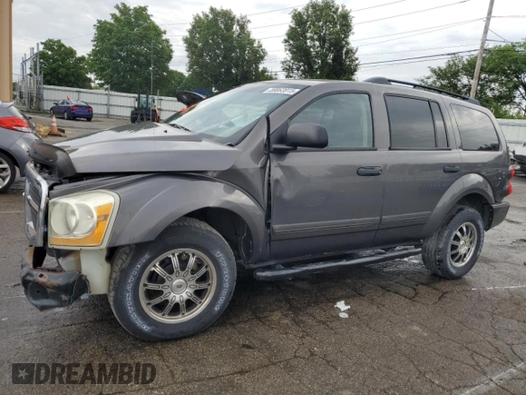 2004 Dodge Durango SLT z VIN 1D4HB48N14F168496, wystawiony jako Copart lot #59863915 z przebiegiem 99 629 mil mil oraz Szkoda całkowita • Salvage title. Historia ofert i sprzedaży dostępna na DreamBid. Obrazek 1.