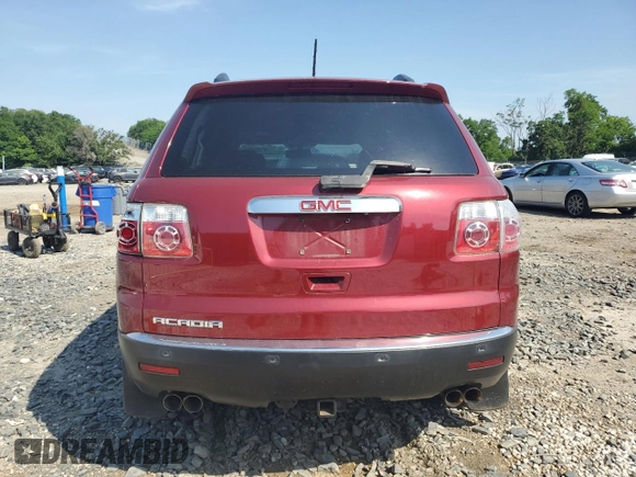 2010 GMC Acadia SLT1 with VIN 1GKLRMED8AJ168572, listed as a Copart auction lot 61465395 with 99,887 mi miles and Salvage title. Bid and sale history available at DreamBid. Image 6.